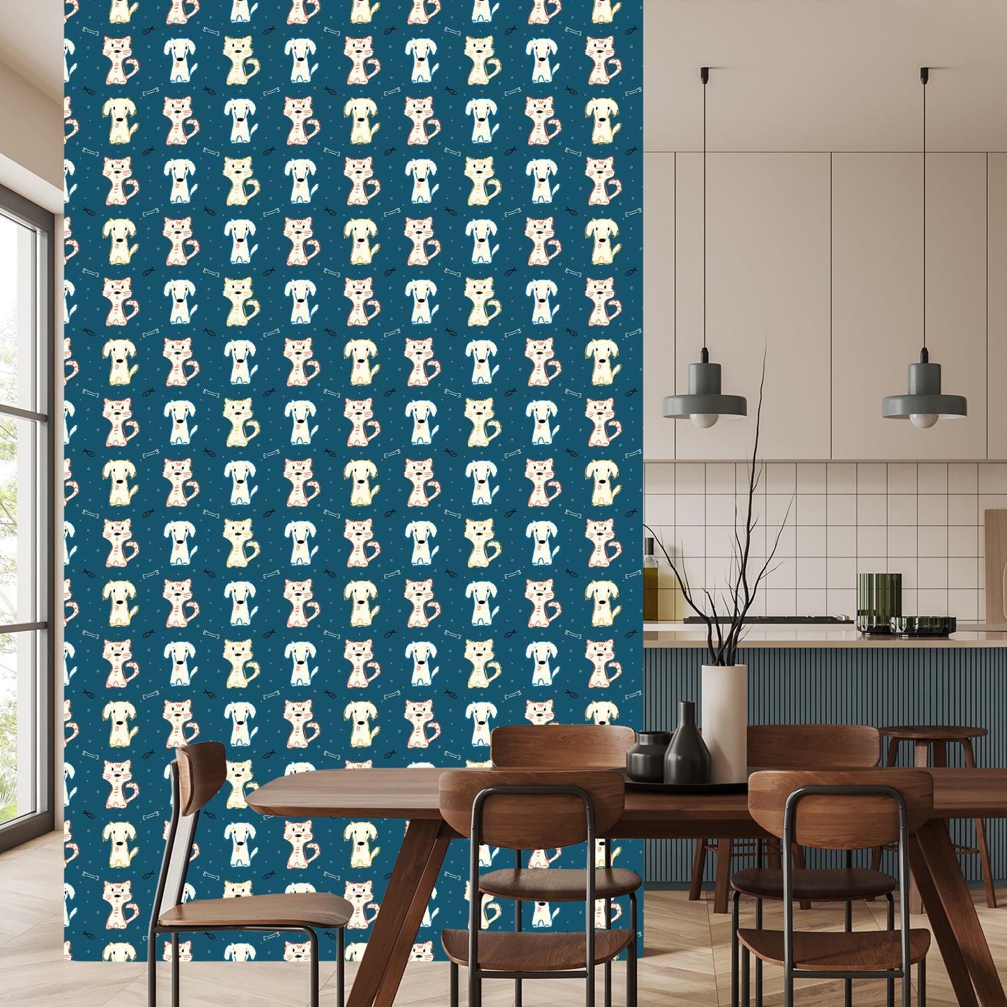 Wallpaper Colorful Dogs And Cats