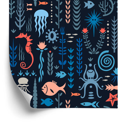 Wallpaper For Children - Underwater Colorful Animals