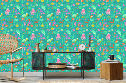 Wallpaper For Children - Joyful Life Under Water