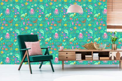 Wallpaper For Children - Joyful Life Under Water