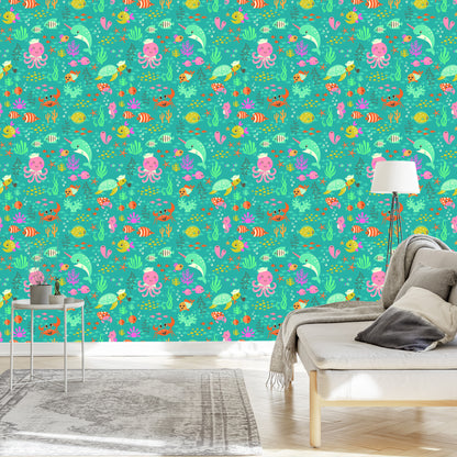 Wallpaper For Children - Joyful Life Under Water