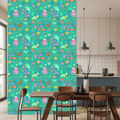 Wallpaper For Children - Joyful Life Under Water