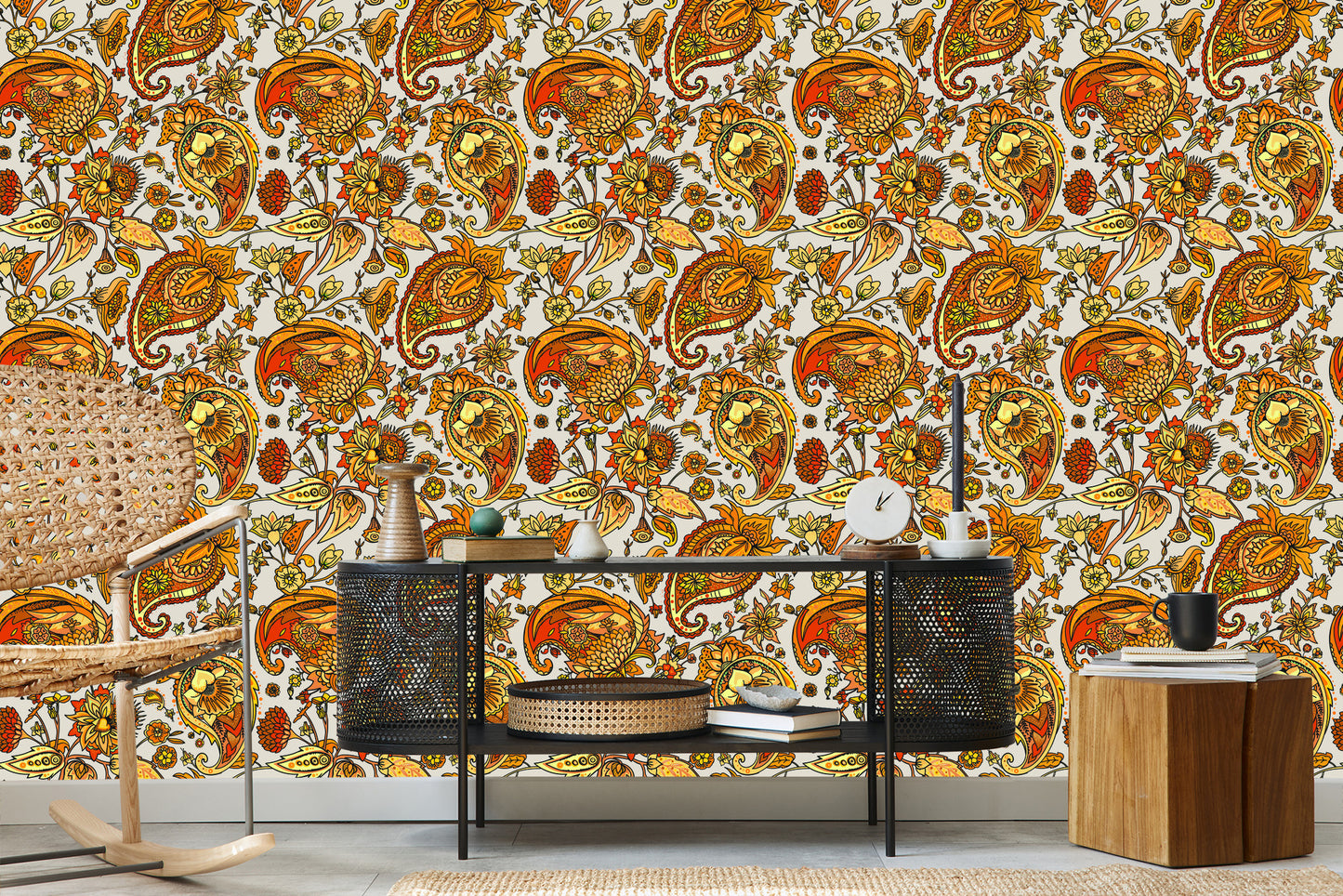Wallpaper Beautiful Paisley Pattern