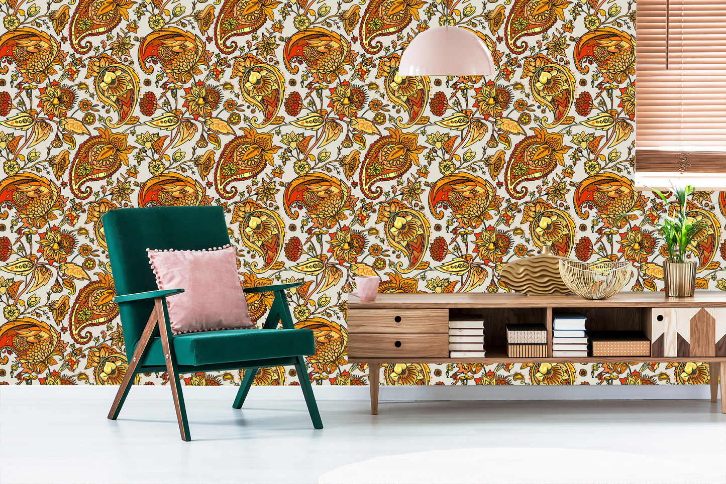 Wallpaper Beautiful Paisley Pattern