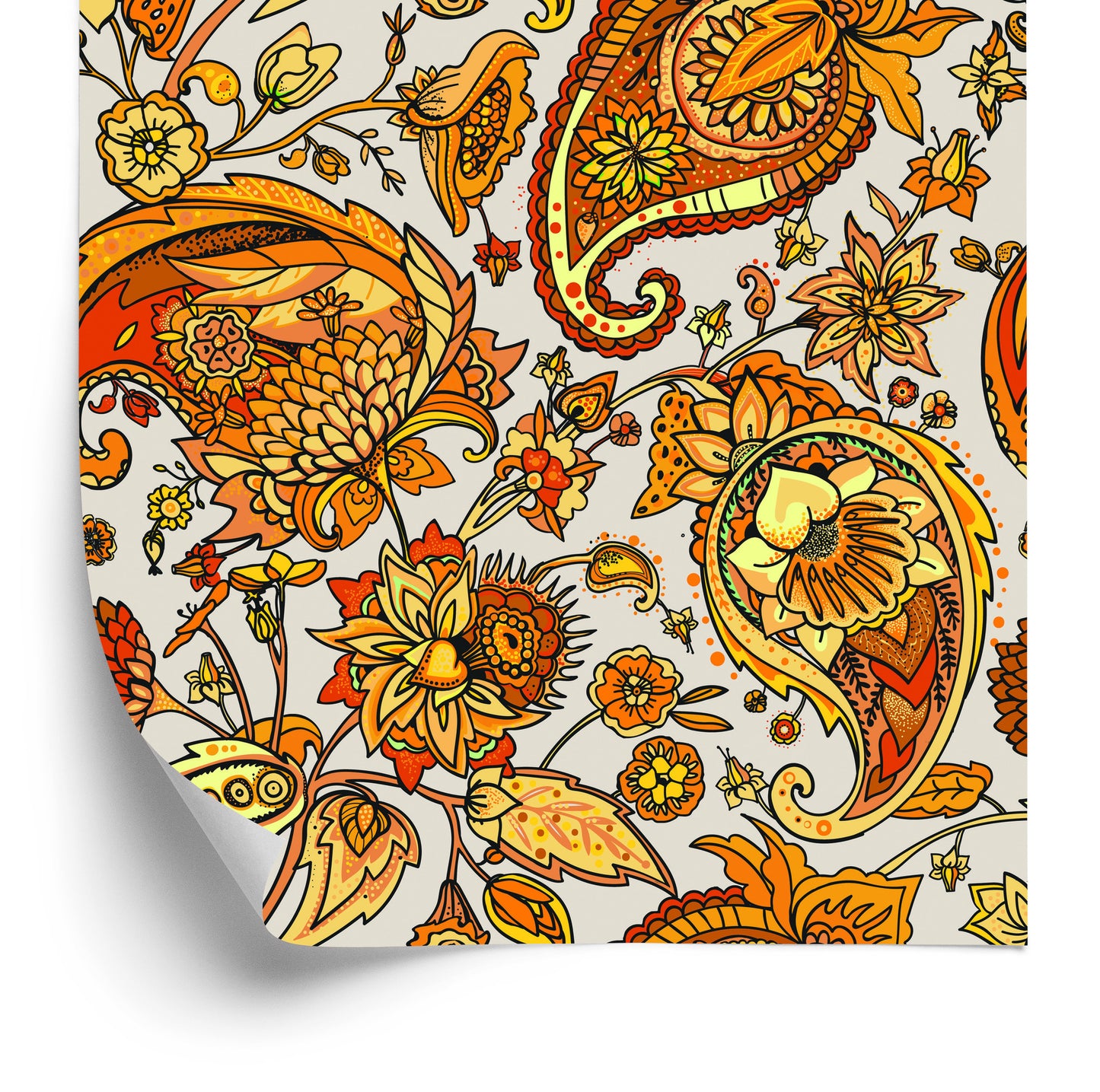 Wallpaper Beautiful Paisley Pattern
