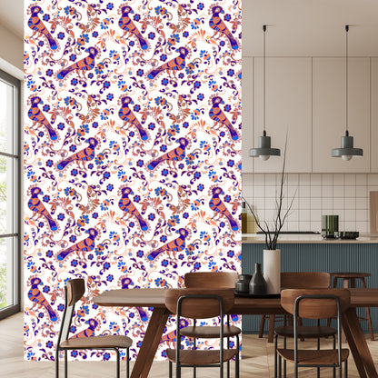 Wallpaper Birds And Plants Ornaments