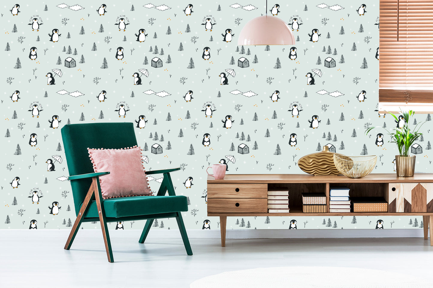 Wallpaper For Children - Happy Penguins