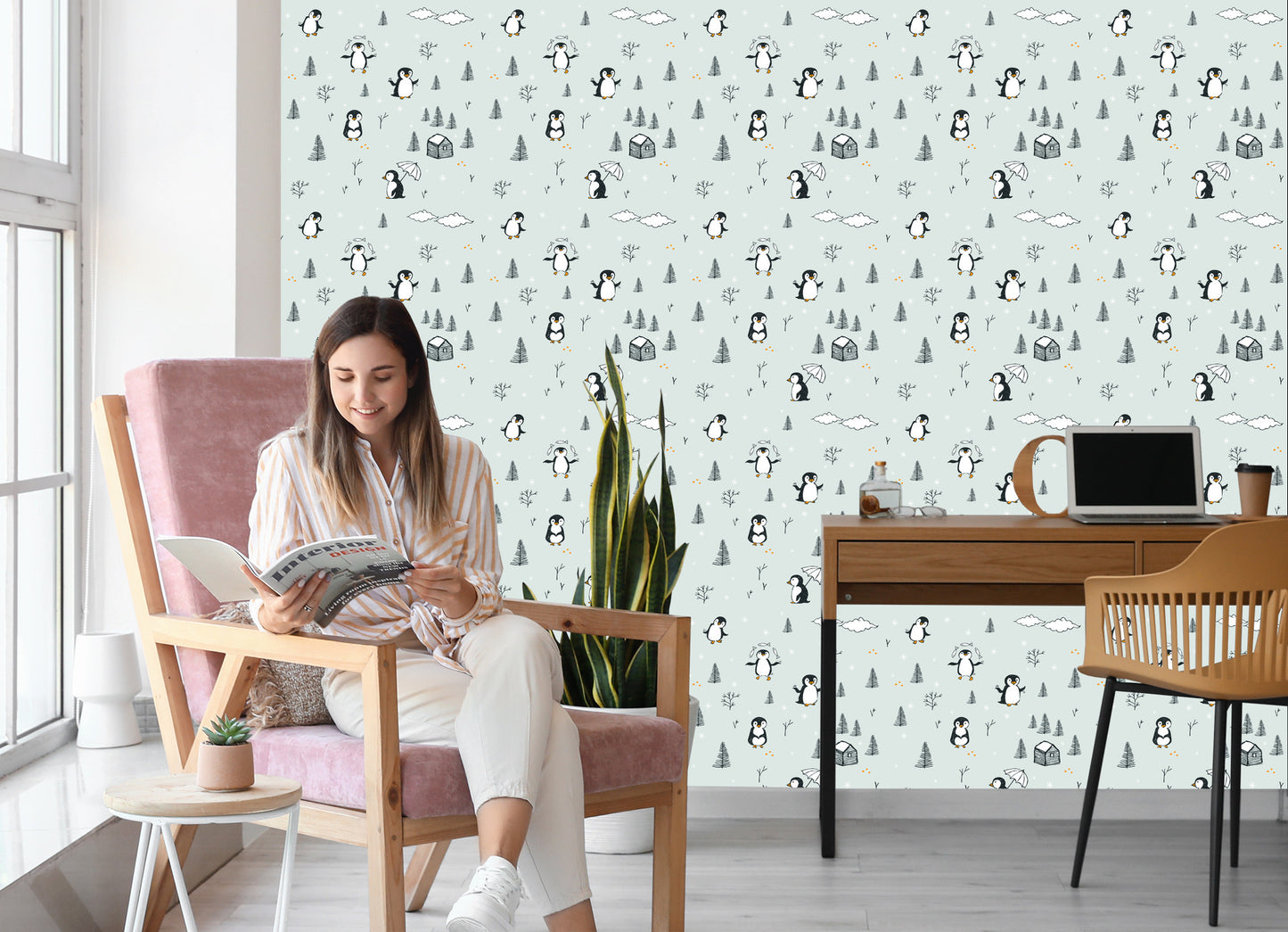 Wallpaper For Children - Happy Penguins