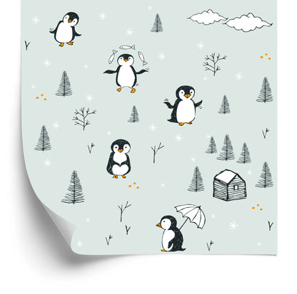 Wallpaper For Children - Happy Penguins