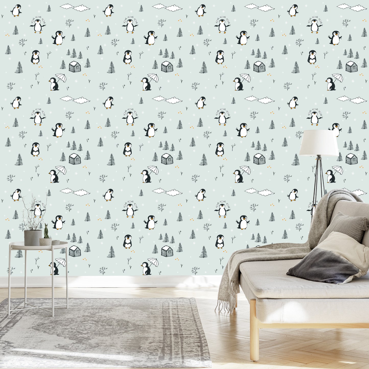 Wallpaper For Children - Happy Penguins