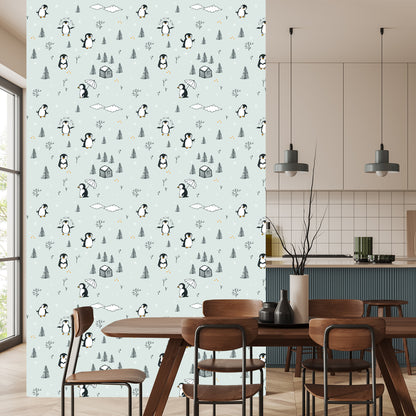Wallpaper For Children - Happy Penguins