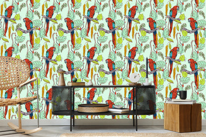 Wallpaper Beautiful Colorful Parrots
