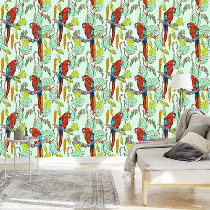 Wallpaper Beautiful Colorful Parrots