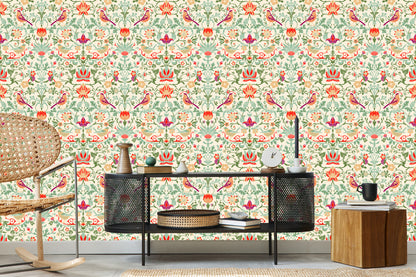 Wallpaper Beautiful Multi-Colored Birds