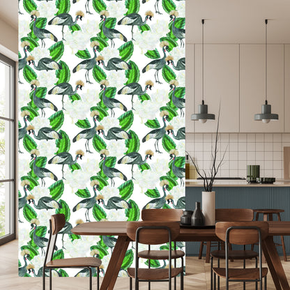 Wallpaper Crane And Plants