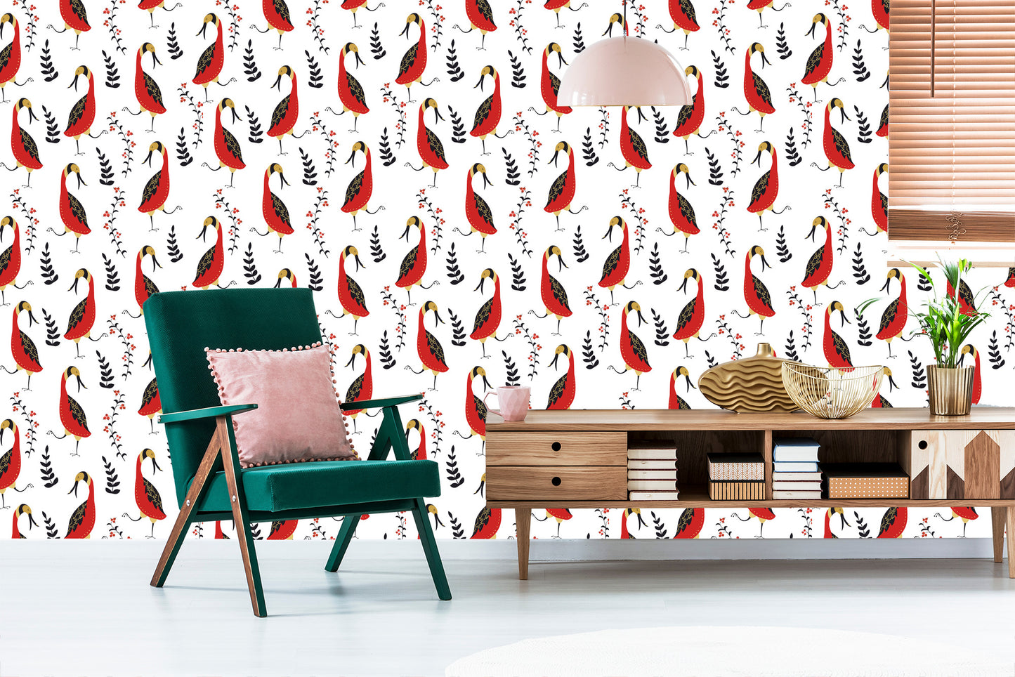 Wallpaper Beautiful Birds And Plants