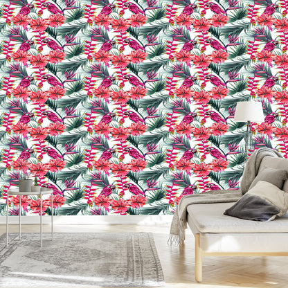 Wallpaper Colorful Parrots