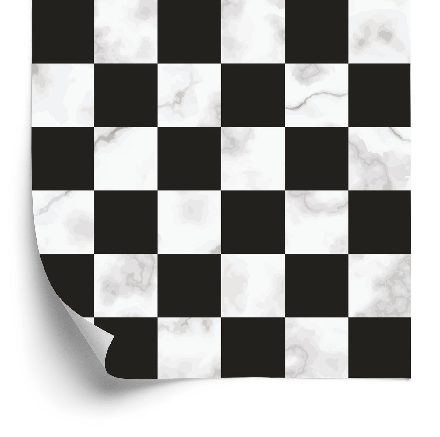 Wallpaper Luxurious Black And White Lattice In Marble Pattern