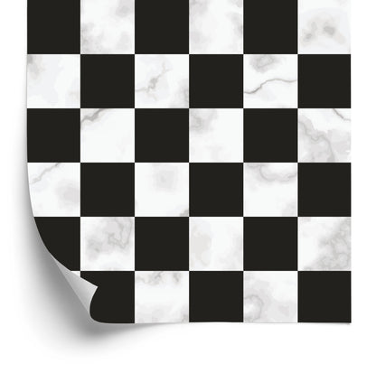 Wallpaper Luxurious Black And White Lattice In Marble Pattern