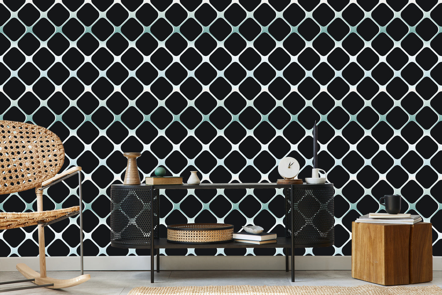 Wallpaper Modern 3D Checkered For Living Room Bedroom
