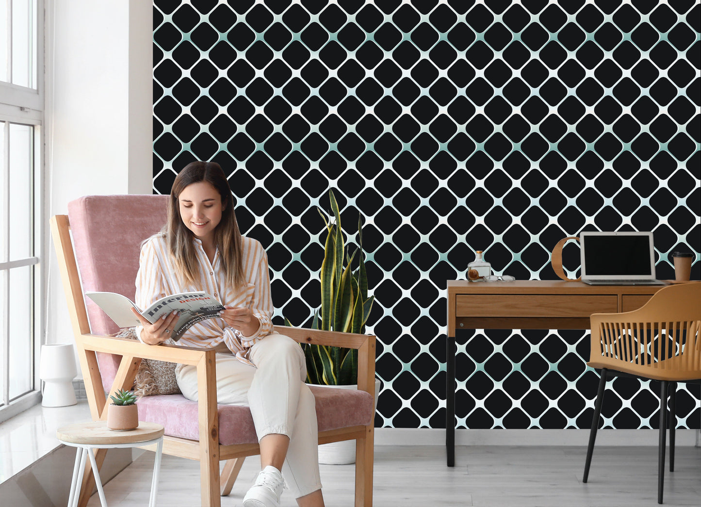 Wallpaper Modern 3D Checkered For Living Room Bedroom