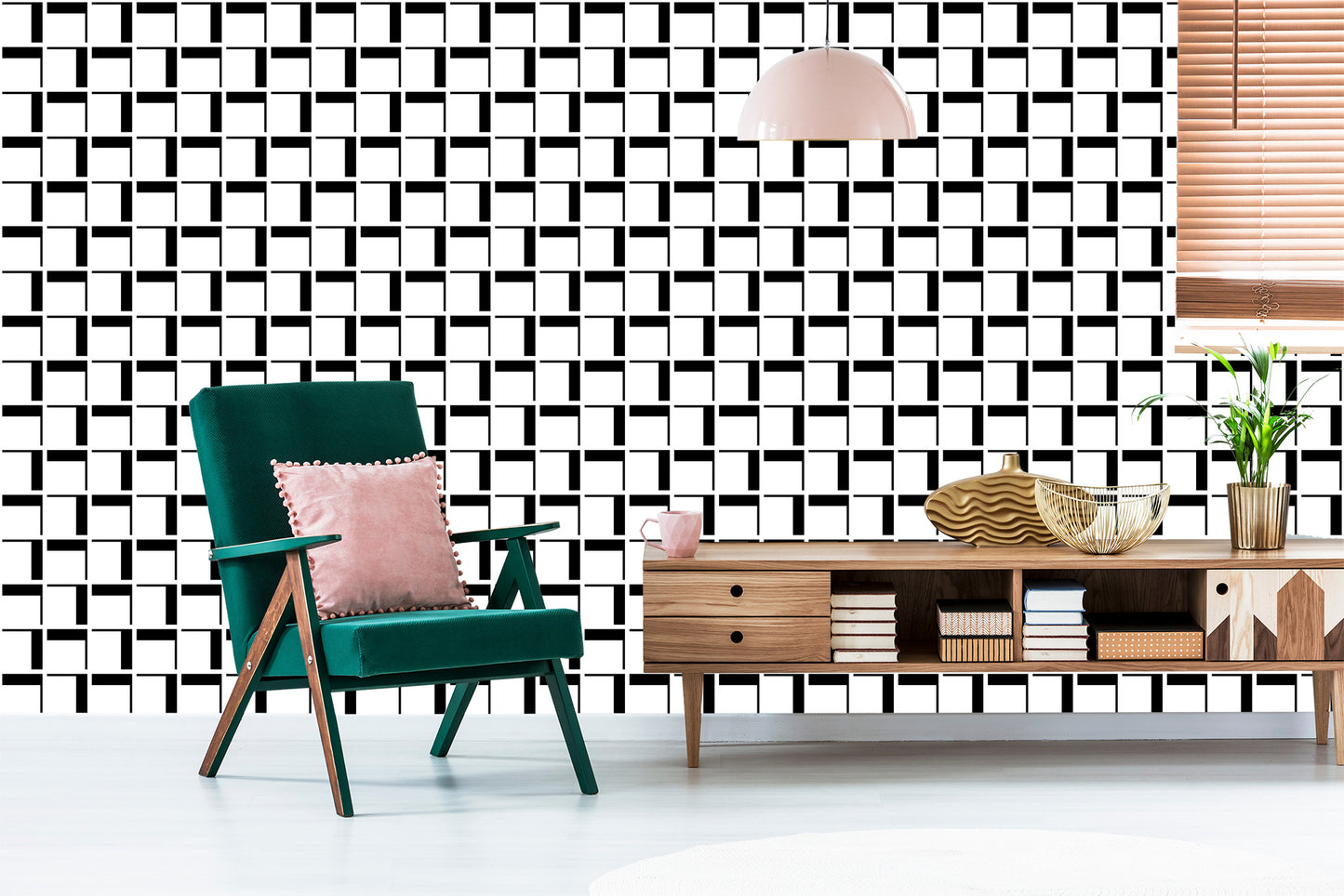 Wallpaper 3D Geometric Plaid For Office Living Room