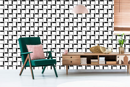 Wallpaper 3D Geometric Plaid For Office Living Room
