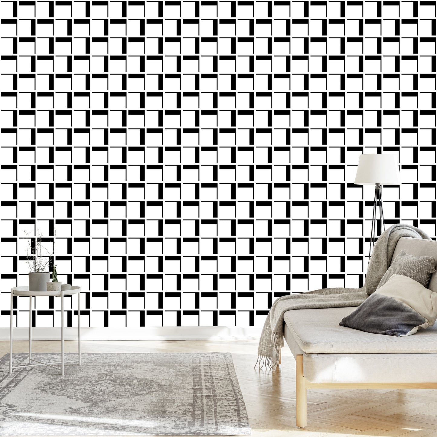 Wallpaper 3D Geometric Plaid For Office Living Room