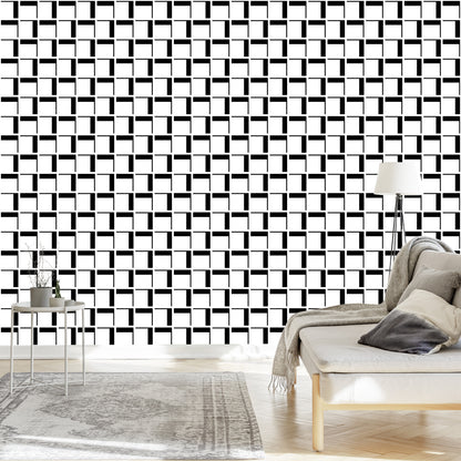 Wallpaper 3D Geometric Plaid For Office Living Room