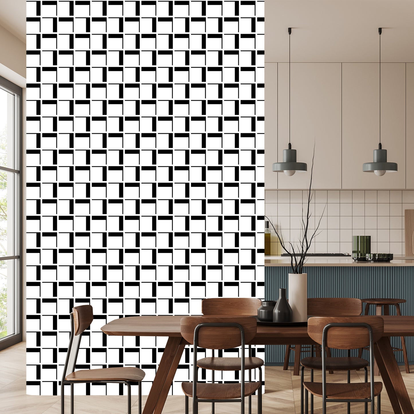 Wallpaper 3D Geometric Plaid For Office Living Room