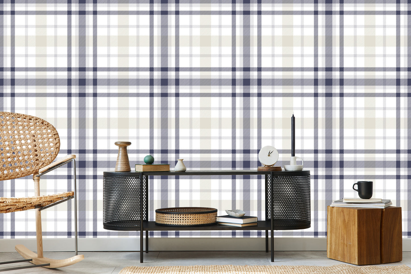 Wallpaper Geometric Plaid For Living Room Bedroom