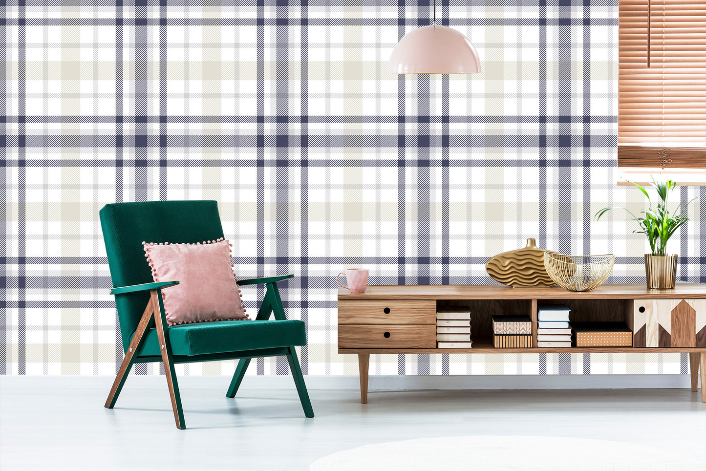 Wallpaper Geometric Plaid For Living Room Bedroom