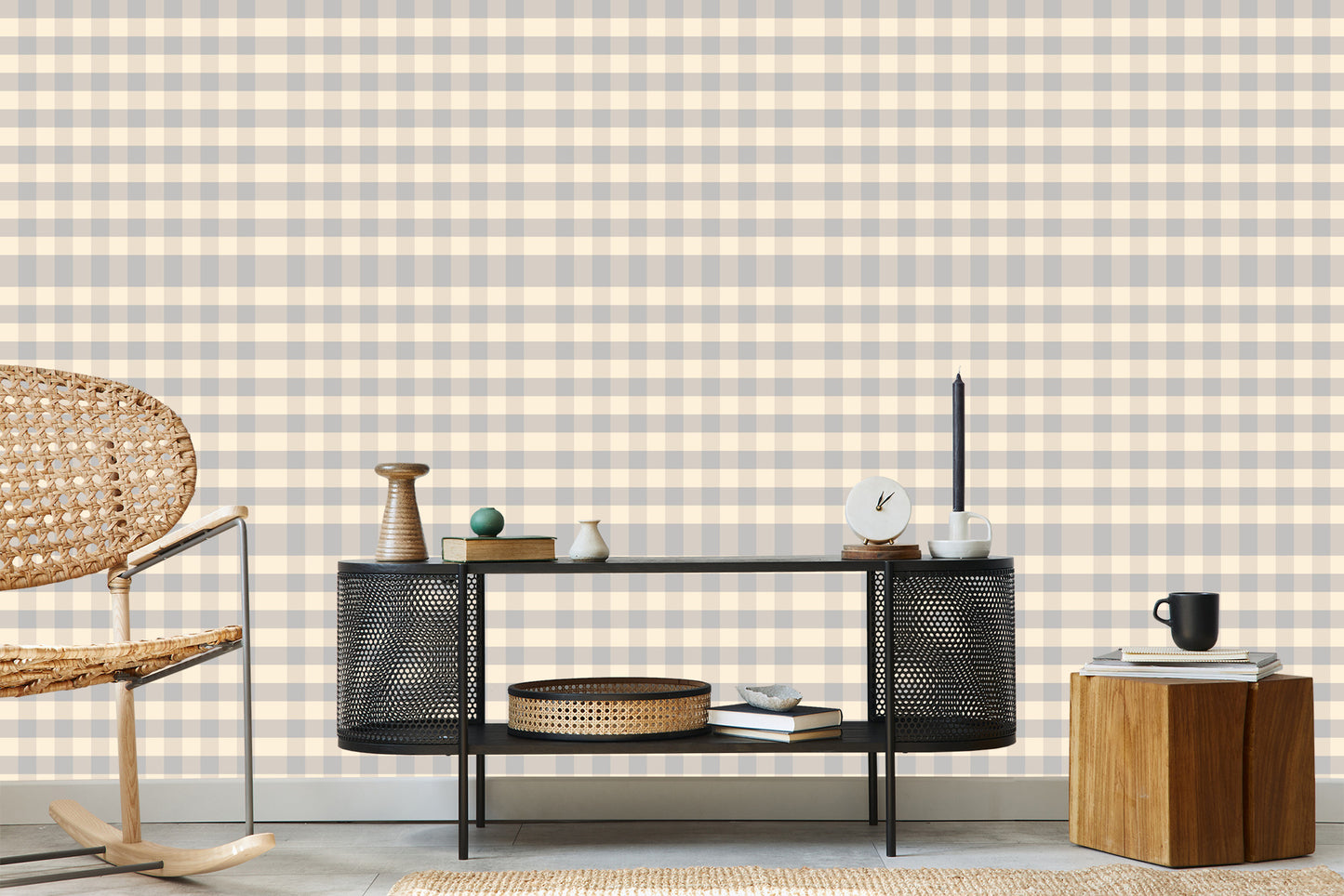 Wallpaper Optical Geometric Plaid For Living Room
