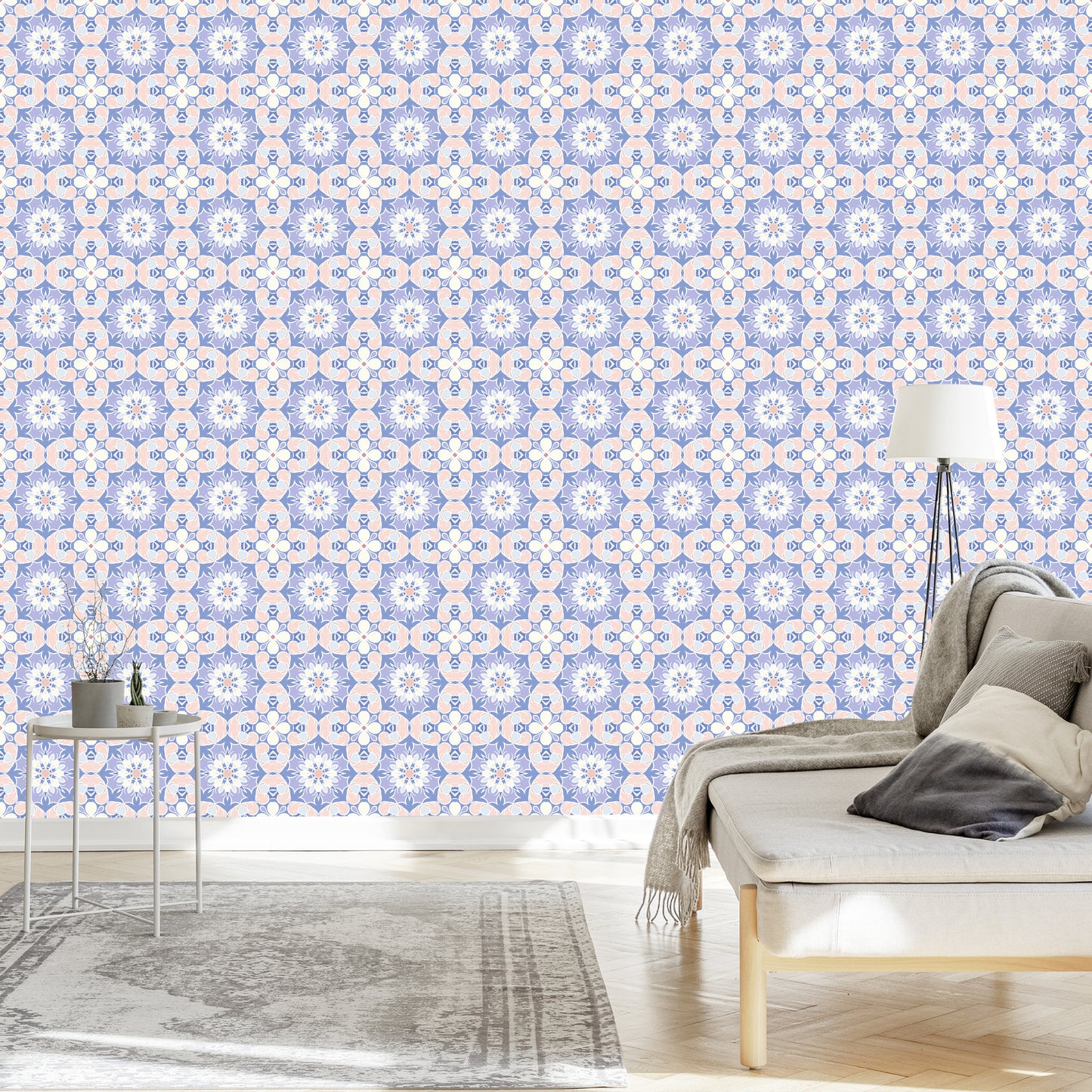 Wallpaper Colorful Floral Mosaic