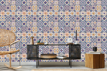 Wallpaper Wall Oriental Mosaic Tile Patterns