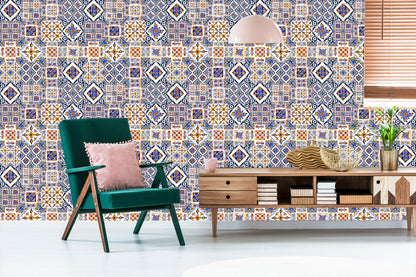 Wallpaper Wall Oriental Mosaic Tile Patterns