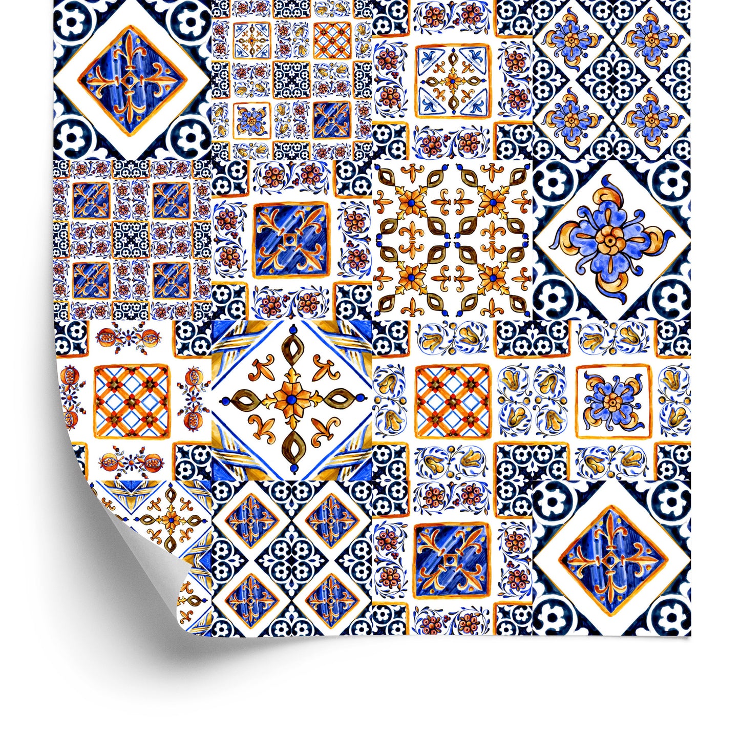 Wallpaper Wall Oriental Mosaic Tile Patterns