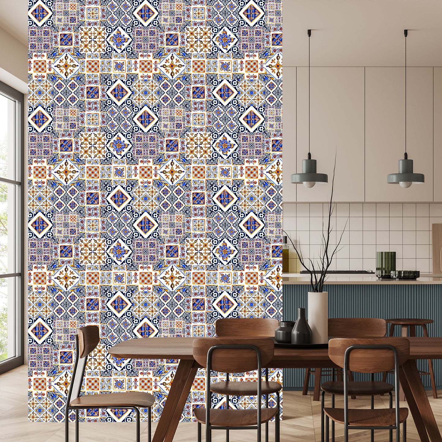 Wallpaper Wall Oriental Mosaic Tile Patterns