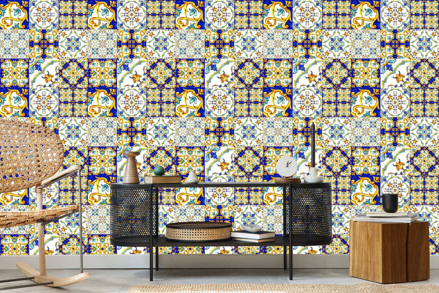 Wallpaper Colorful Oriental Mosaic For Kitchen