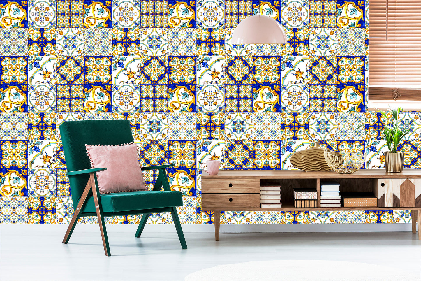 Wallpaper Colorful Oriental Mosaic For Kitchen