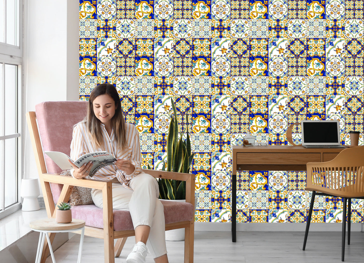 Wallpaper Colorful Oriental Mosaic For Kitchen