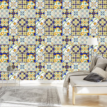 Wallpaper Colorful Oriental Mosaic For Kitchen
