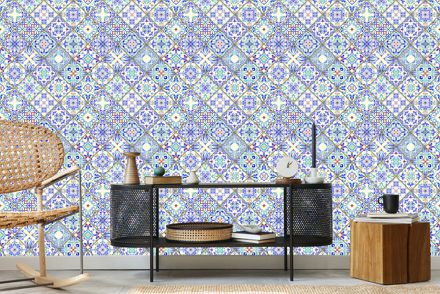 Wallpaper Colorful Mosaic Patterns For The Dining Room