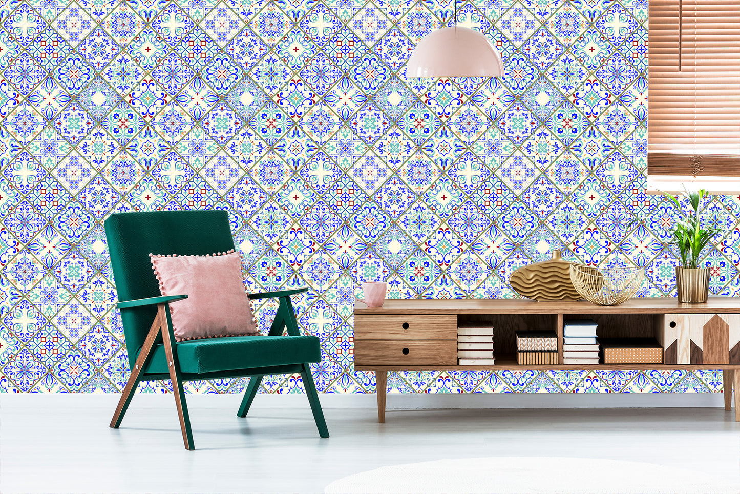Wallpaper Colorful Mosaic Patterns For The Dining Room