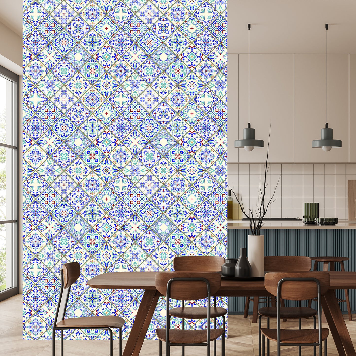 Wallpaper Colorful Mosaic Patterns For The Dining Room
