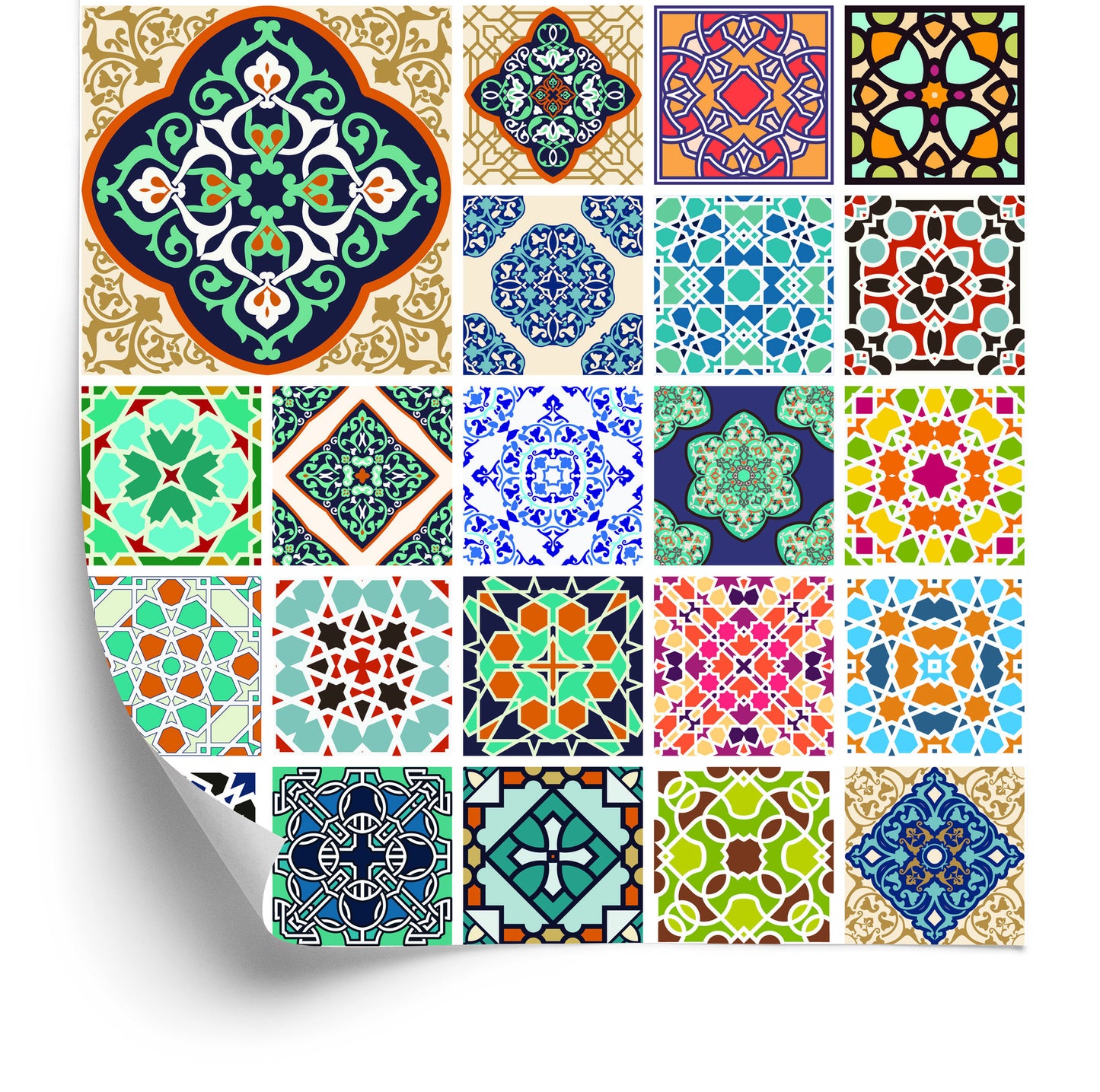 Wallpaper Colorful Oriental Mosaic For The Kitchen
