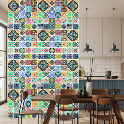 Wallpaper Colorful Oriental Mosaic For The Kitchen