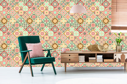 Wallpaper Tile Imitation Oriental Kitchen Mosaic