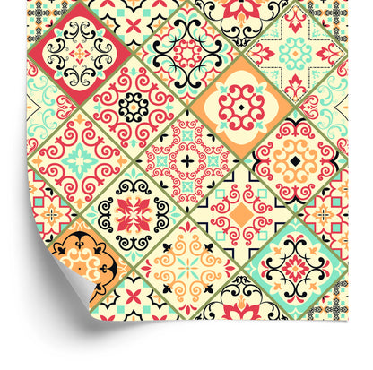 Wallpaper Tile Imitation Oriental Kitchen Mosaic