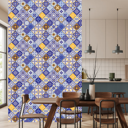 Wallpaper Mosaic Pattern Imitation Of Tiles For The Dining Room
